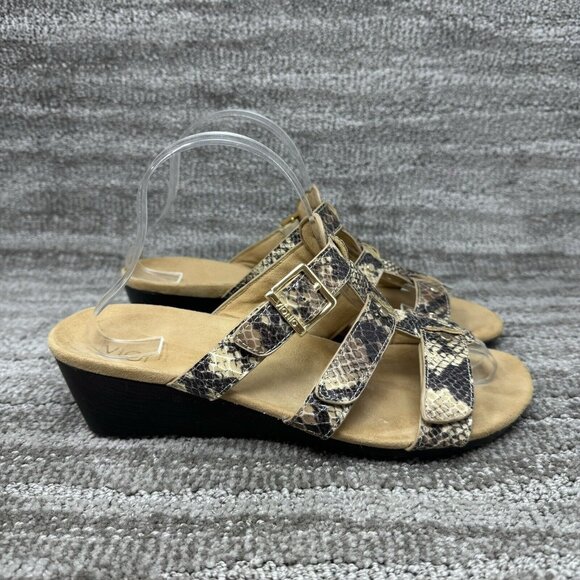 Vionic Shoes - Vionic 381 Radia Snake Print Slide Sandal Shoe Women's US 9